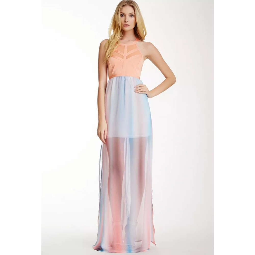 EUC Multicolored Ombre Maxi Bandage Dress